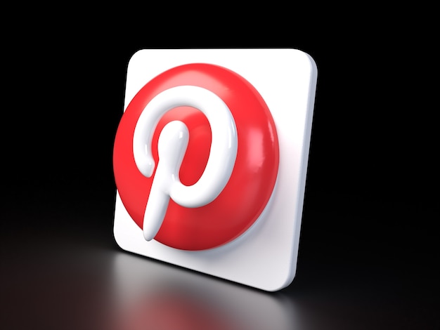 Foto Ícone do logotipo do círculo do pinterest 3d premium photo renderização fosca brilhante 3d