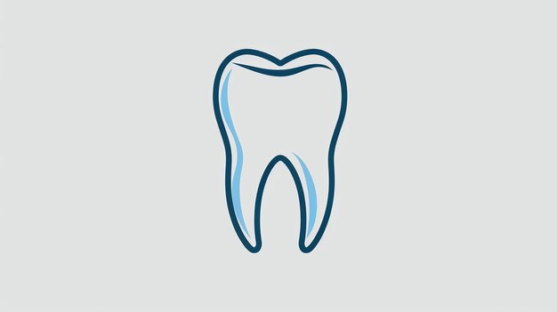 Foto Ícone do logotipo do dente azul e linha para texto para modelo de design de cuidados dentários de dentista ou estomatologia