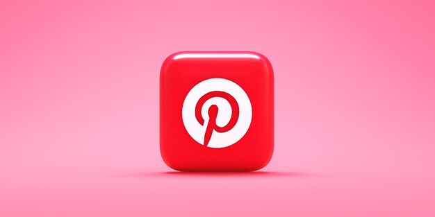 Foto Ícone do logotipo do pinterest renderização em 3d