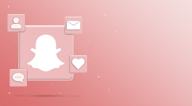 Ícone do logotipo do Snapchat com atividade de mídia social 3 renderização