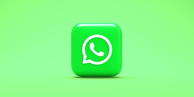 ícone do logotipo do WhatsApp renderização 3D