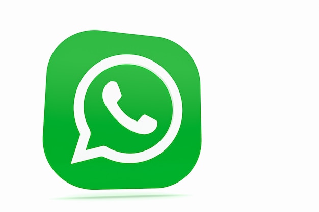 Foto Ícone do logotipo verde do aplicativo whatsapp renderização 3d
