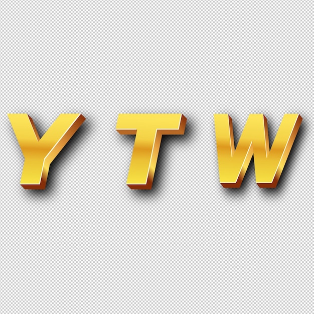 Foto Ícone do logotipo ytw gold com fundo branco isolado e transparente