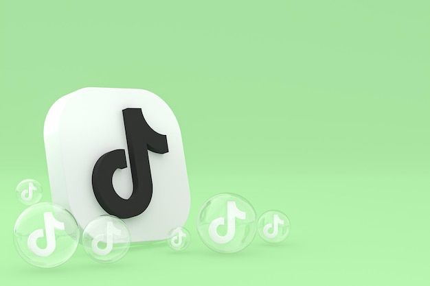 Ícone do tiktok na tela do smartphone ou celular 3d renderização