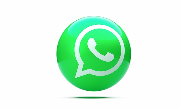 Ícone do whatsapp em 3d esfera isolada renderização em 3d