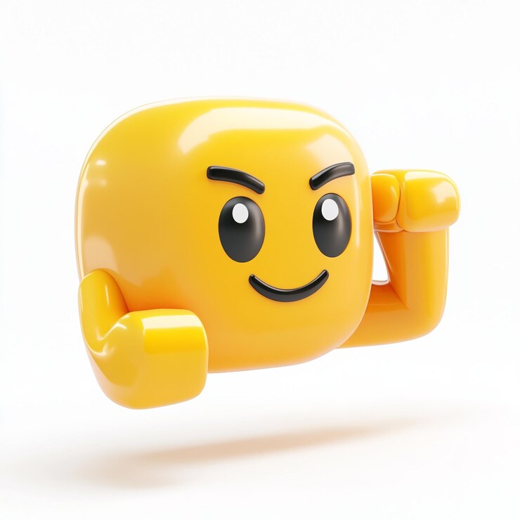 Foto ícone emoji 3d biceps flexed para ilustração de força logotipo