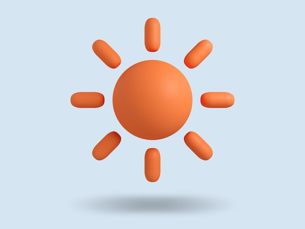 Ícone ensolarado do tempo 3D. ilustração de renderização 3D.