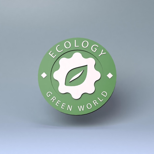 Ícone sobre o tema do conceito amigável ECO ECO 3d render