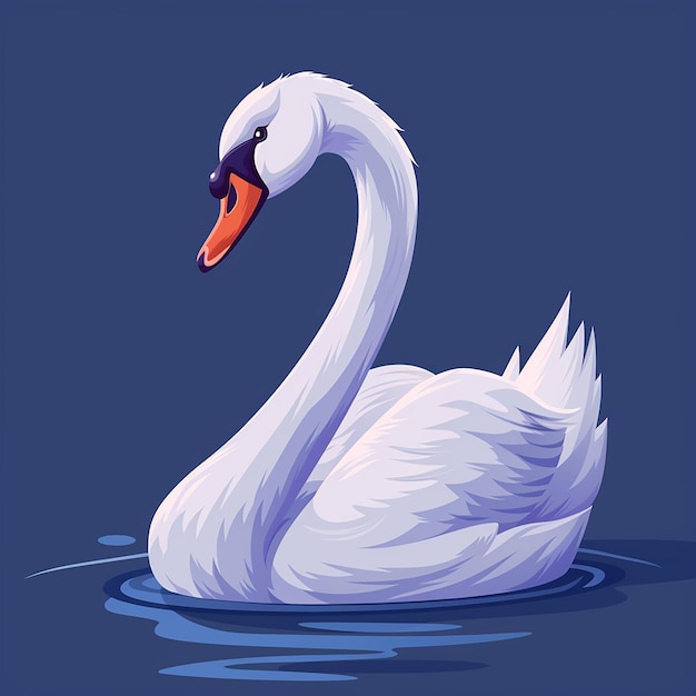 Ícone vetorial de desenhos animados de penas de cisne elegantes e bonitas