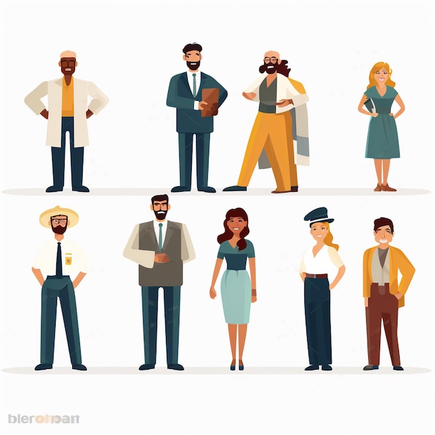 ícone vetorial profissional ilustração de negócios linha gestão de símbolos conjunto de pessoas conceito