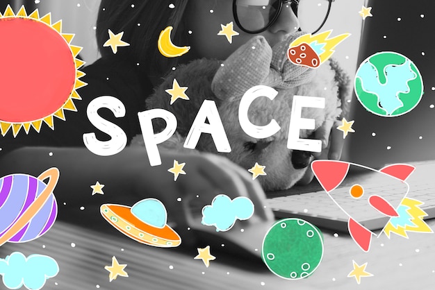 Ícones de espaço desenho conceito de gráficos