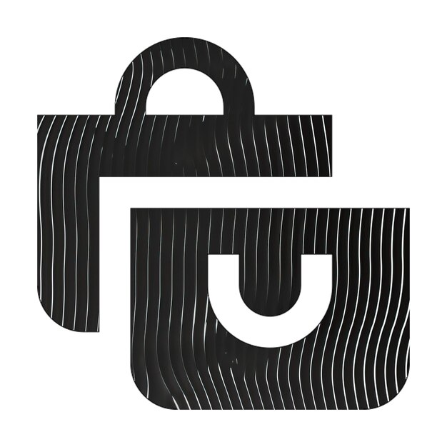 Foto Ícones de foto bolsas de compras ícone linhas pretas e brancas textura