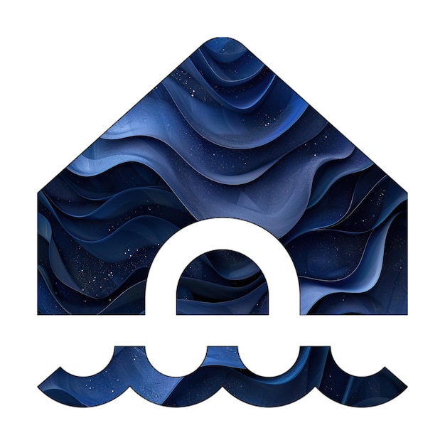ícones de foto casa inundação azul gradiente desenho de estilo de fundo