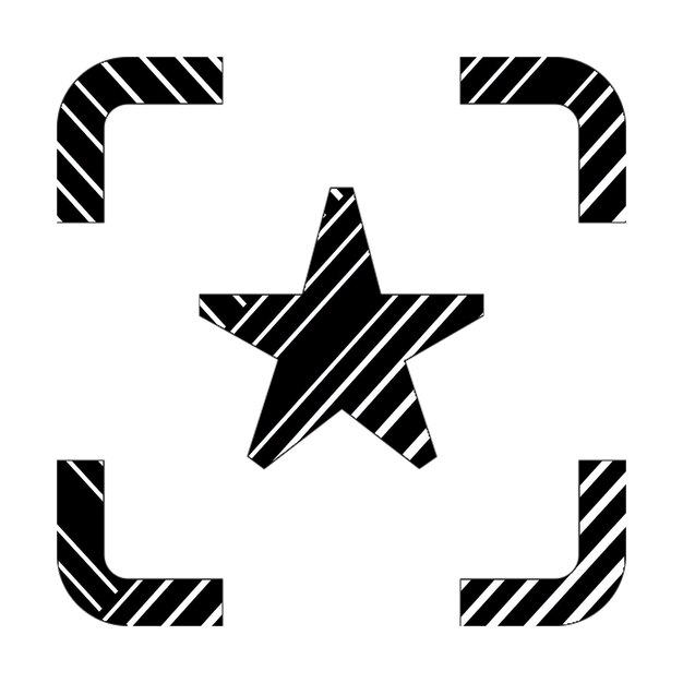 Foto Ícones de foto ícone de estrela ícone de linhas diagonais pretas e brancas