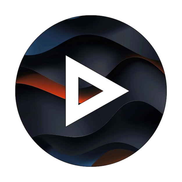 ícones de foto reproduzir ícone de círculo escuro preto laranja ondas textura