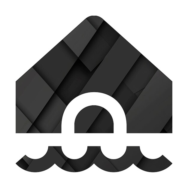 Foto Ícones de imagem casa inundação retângulo preto fundo