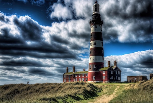 El icónico faro de Happisburgh en las Islas Británicas