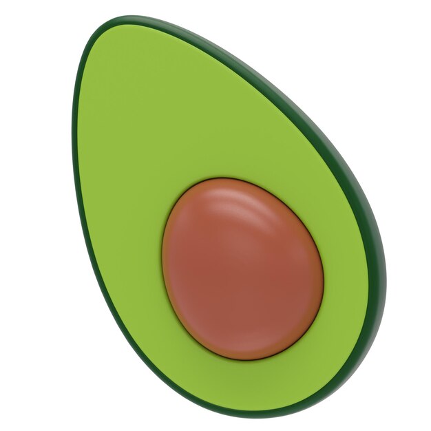 Icono 3D de aguacate