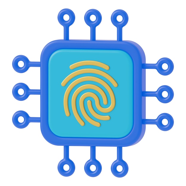 Icono 3D de AI de seguridad de hardware