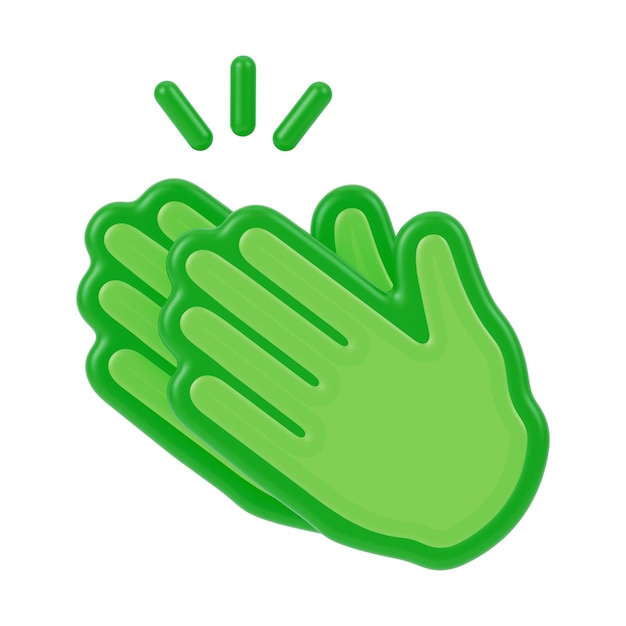 Un icono 3D de aplausos verdes