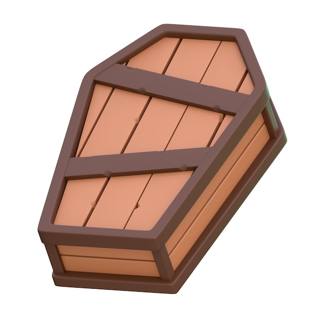 Icono 3D del ataúd Ilustración 3D del elemento 3D Rendering El diseño de los elementos gráficos