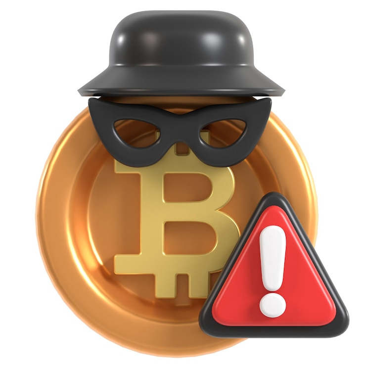 Foto icono 3d bitcoin fraud ilustración 3d elemento 3d renderización elementos gráficos elemento de diseño