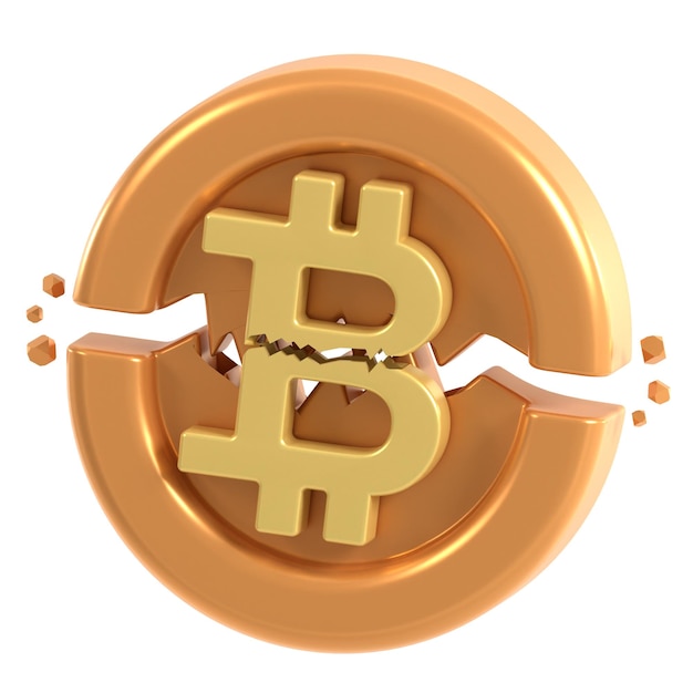 Foto icono 3d bitcoin halving ilustración 3d elemento 3d renderización elementos gráficos elemento de diseño