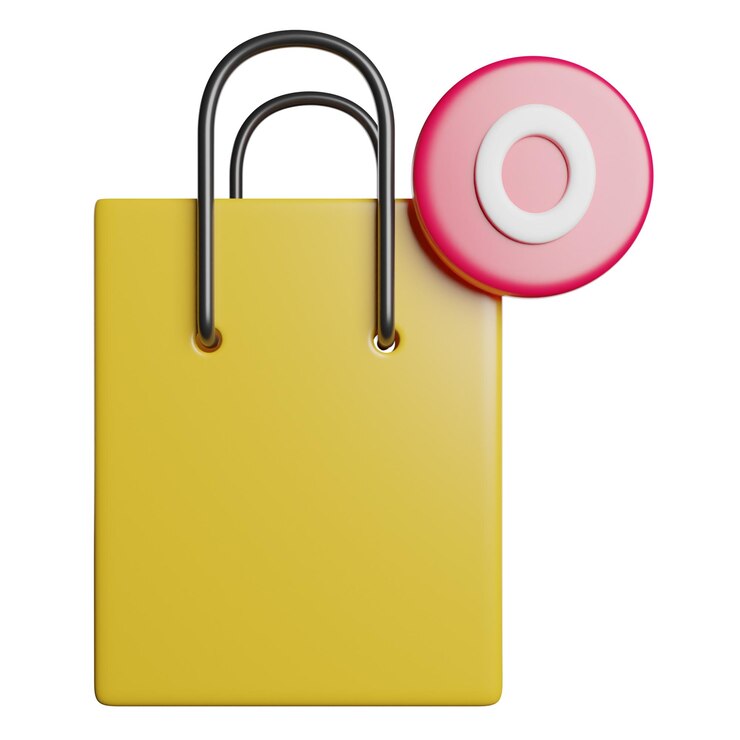 Foto icono 3d de bolsa de compras