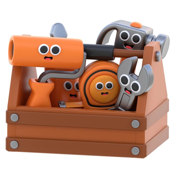 Foto icono 3d caja de herramientas ilustración 3d elemento 3d renderización elementos gráficos elemento de diseño
