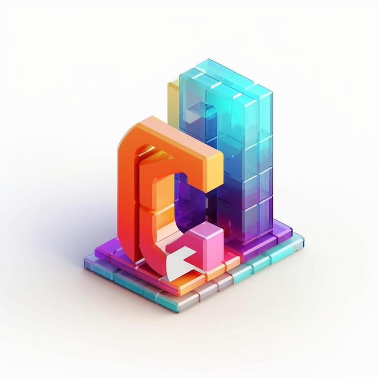 Foto icono 3d cityscape chic sobre un fondo blanco