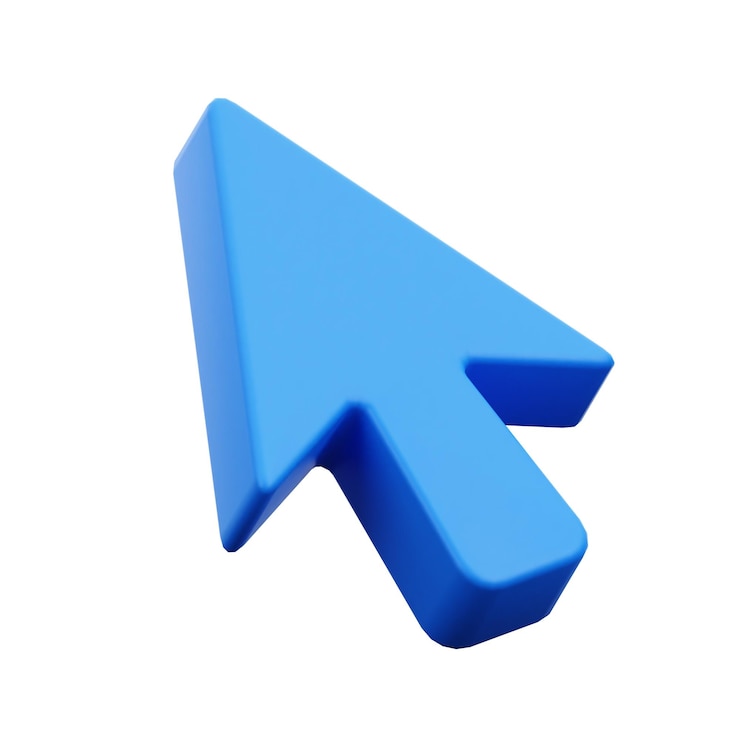 Foto icono 3d del cursor de flecha