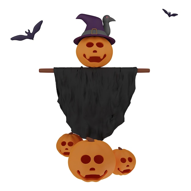 Icono 3D de estaca de Halloween