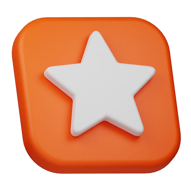 icono 3D favorito aislado en el fondo blanco