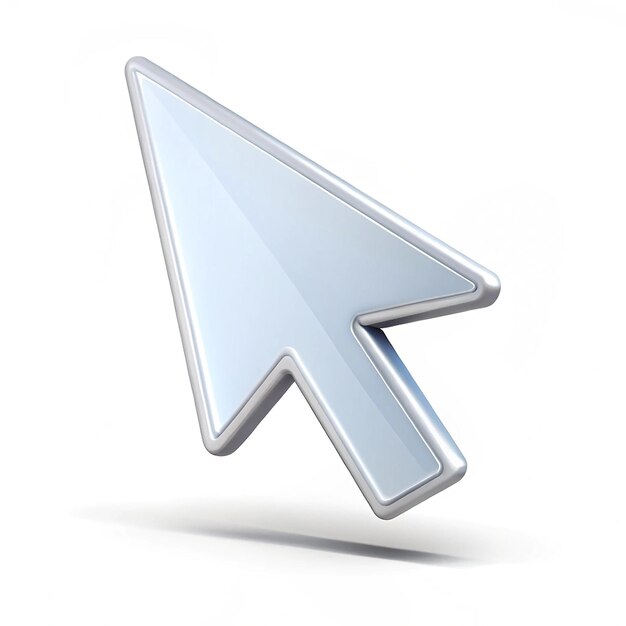 Icono 3D de flecha aislado en fondo blanco Dirección de navegación del cursor Vector moderno y de moda en estilo 3D