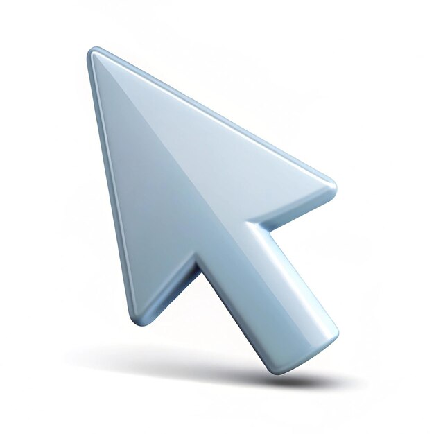 Icono 3D de flecha aislado en fondo blanco Dirección de navegación del cursor Vector moderno y de moda en estilo 3D