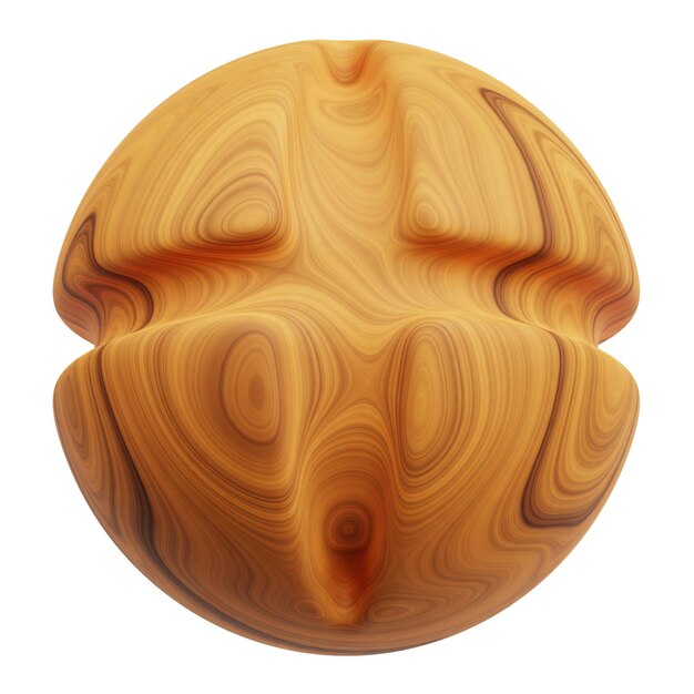 icono 3D de forma abstracta de madera aislado en el fondo blanco
