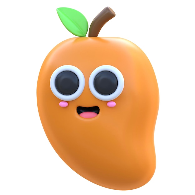 Ícono 3D Fruta de mango Ilustración 3D Elemento 3D Rendering Elementos gráficos Elemento de diseño