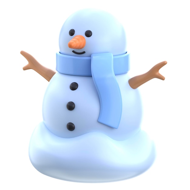 icono 3d hombre de nieve ilustración 3d elemento 3d renderización elementos gráficos elemento de diseño