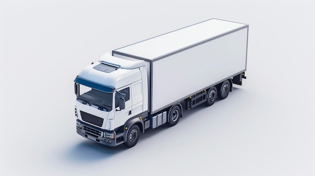 Icono 3D isométrico de la ilustración de diseño de transporte automotriz de camiones