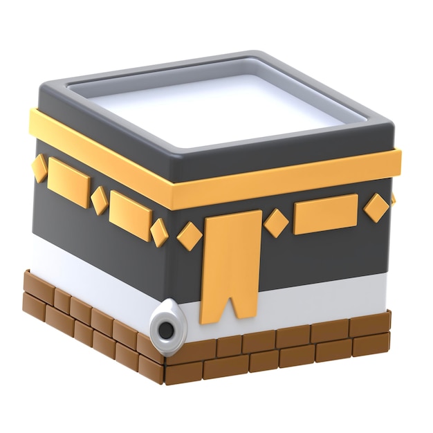 Icono 3d Kaaba Ilustración 3d Elemento 3d Representación 3d Elemento de diseño de elementos gráficos