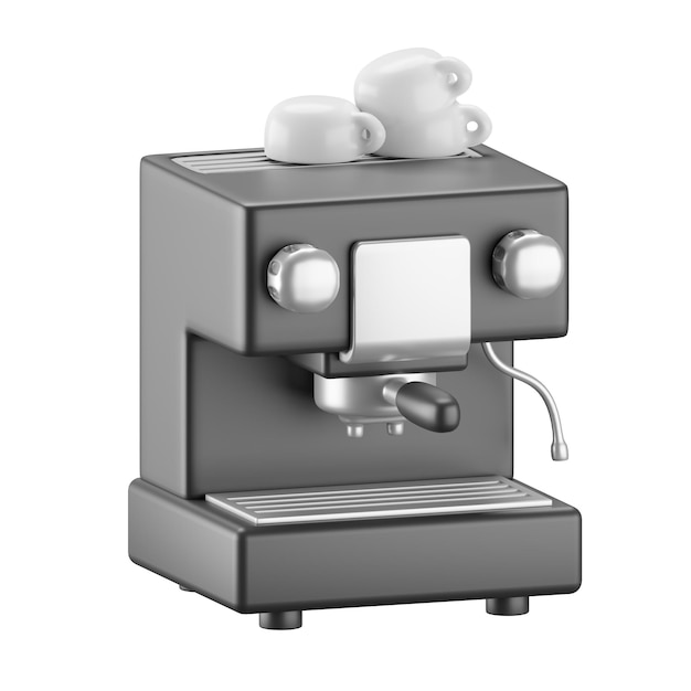 El icono 3D de la máquina de café
