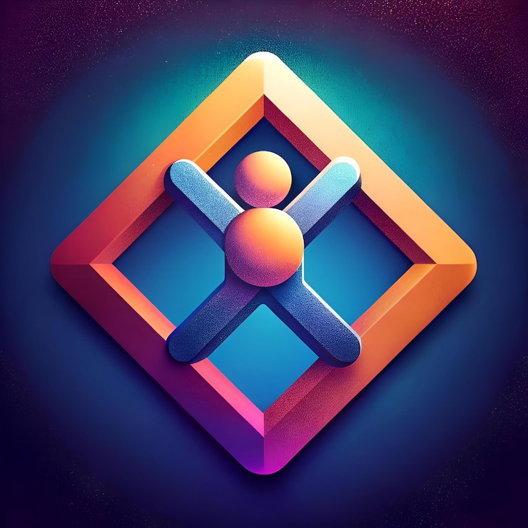 Foto icono 3d moderno y colorido de una persona dentro de un marco cuadrado perfecto para interfaces de aplicaciones, sitios web y gráficos de redes sociales