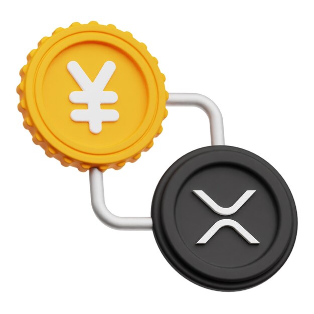 El icono 3D de la moneda criptográfica XRP aislado en el fondo blanco