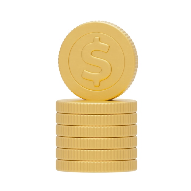 Icono 3D de monedas USD