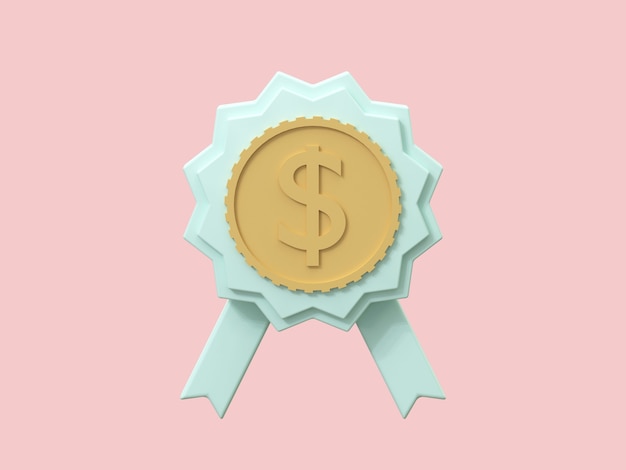 Icono 3d de negocios sobre fondo de color pastel.