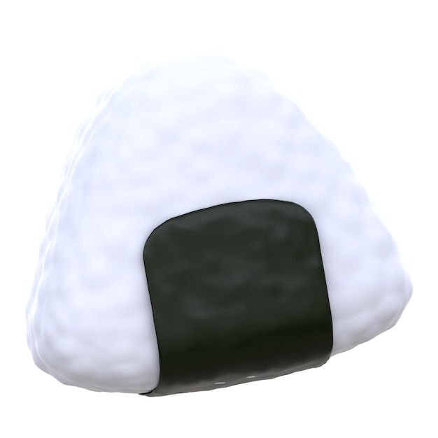 Icono 3D Onigiri Ilustración 3D Elemento 3D Rendering Elemento gráfico Elemento de diseño