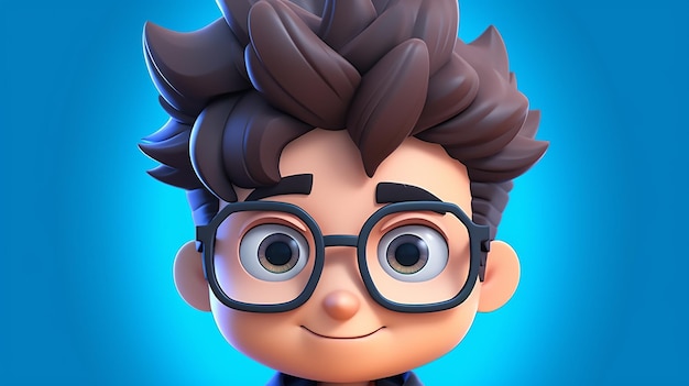 Icono 3d personas kawaii caricatura de un hombre sonriente aislado sobre fondo blanco hecho por IA generativa