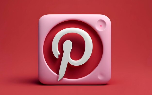 El icono 3D de Pinterest