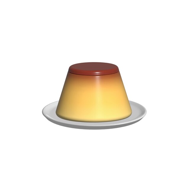 El icono 3D del pudín de caramelo de leche