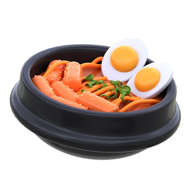 Icono 3d Rabokki Ilustración 3d Elemento 3d Rendering Elementos gráficos Elemento de diseño